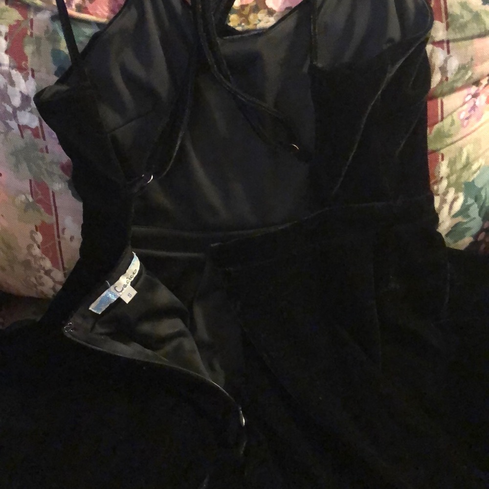 LBD! Black Velvet Spaghetti Strap - Picture 8 of 10
